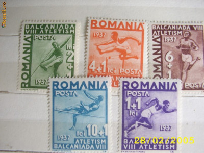 Romania 1937 Balcaniada LP 121 foto