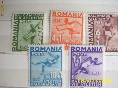 Romania 1937 Balcaniada LP 121 foto