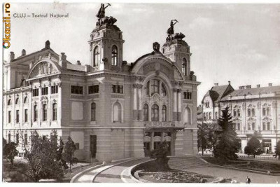 CP205-86 Cluj -Teatrul National -RPR -carte postala, circulata 1961 -starea care se vede foto