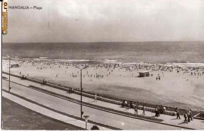 CP205-92 Mangalia -Plaja -RPR -carte postala, circulata 1964 -starea care se vede foto