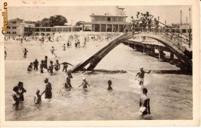 CP205-51 Mamaia -Vedere -RPR -carte postala, circulata 1955, catre Comitetul Intr. Filimon Sarbu, Galati -starea care se vede foto