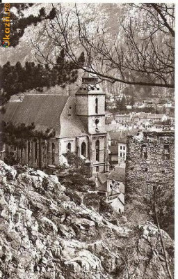 CP206-19 Brasov -Biserica Neagra -carte postala, circulata 1966 -starea care se vede foto