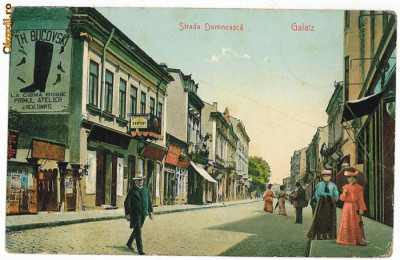 2291 - GALATI, street stores, Romania - old postcard - used - 1907 foto