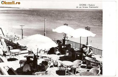 CP206-89 Eforie -Vedere de pe terasa Cazinoului -RPR -carte postala circulata 1960 -starea care se vede foto