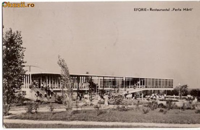 CP206-98 Eforie -Restaurantul ,,Perla Marii&amp;quot;-RPR -carte postala circulata 1961 -starea care se vede foto