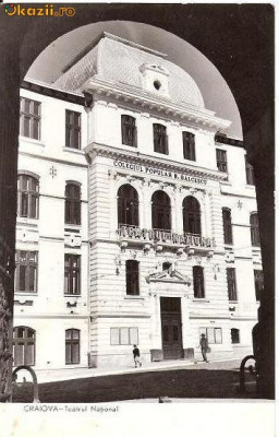 CP206-67 Craiova -Teatrul National(Colegiul Popular N.Balcescu) -RPR -carte postala circulata 1961 -starea care se vede foto