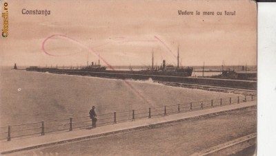 B7447 Constanta Vedere la Mare cu Farul foto