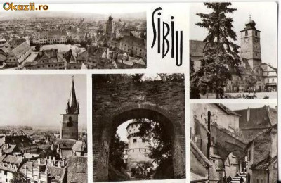 CP207-08 Sibiu -carte postala scrisa 1969, dar necirculata -starea care se vede foto