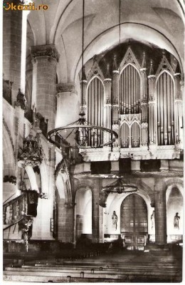 CP207-05 Brasov -Biserica Neagra -Orga si amvonul -carte postala necirculata -starea care se vede foto