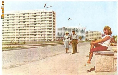 CP208-08 Mamaia -in lungul promenadei, hotelurile Sirena, Doina, Flora -RPR(ONT Carpati) -carte postala necirculata -starea care se vede foto