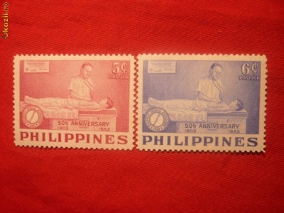 Serie- 50 Ani -Asociatia Medicala 1953 Filipine ,2 val. foto