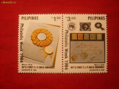 Serie- Saptamana Filatelica 1984 Filipine , 2 val. foto