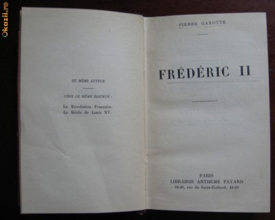 P Gaxotte Frederic II Ed. Fayard 1938 foto