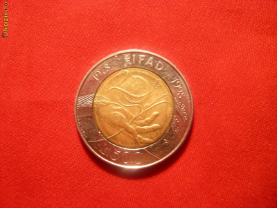 500 Lire 1998 Italia ,Comem.FAO ,bimetal ,cal.F.Buna foto