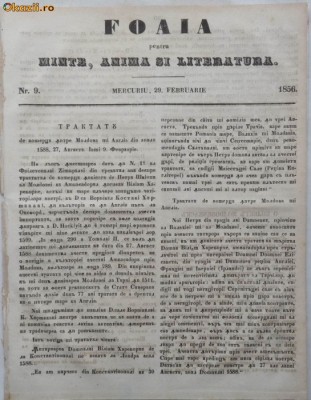Foaia pentru minte , inima si literatura , nr. 9 , 1856 foto