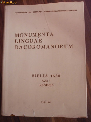 Monumenta Linguae Dacoromanorum - Biblia 1688 - 5 Volume - descriere foto