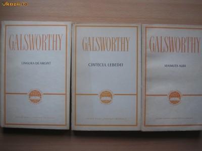 ,Galsworthy - LINGURA DE ARGINT ,MAIMUTA ALBA,CANTECUL LEBEDEI.{3 volume} R21 foto