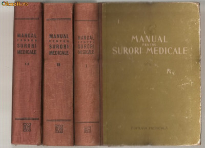 (C373) MANUAL PENTRU SURORI MEDICALE SUB REDACTIA CONSTANTIN PAUNESCU, EDITURA MEDICALA, 1956 foto