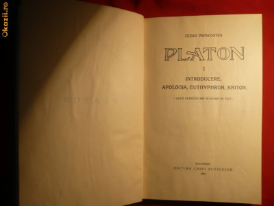 C.Papacostea - Platon vol I si II -Prima Editie 1930 foto