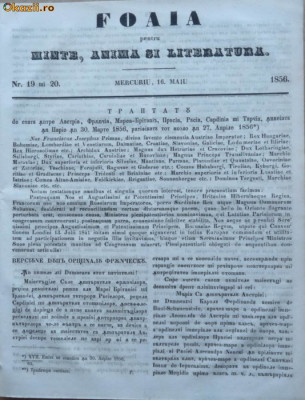 Foaia pentru minte , inima si literatura , nr. 19 si 20 , 1856 foto