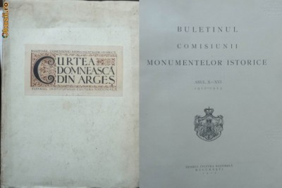 Buletinul Comisiunei Monumentelor Istorice, Curtea domneasca din Arges, 1923 foto