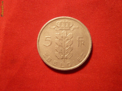 5 FRANCI ,BELGIA ,1950 ,metal comun ,cal.Buna foto