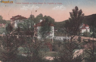 B30008 Govora Vedere generala cu vilele Iliescu dr Popovicisi Posta foto