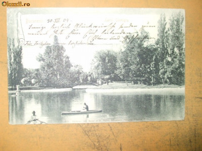 Carte postala Bucuresti Lacul Cismigiu 1904 foto