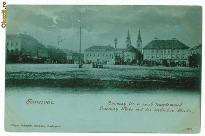 2074 - TIMISOARA, Market, Litho, Romania - old postcard - used - 1900 foto
