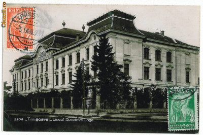 2390 - TIMISOARA, high school Loga - old postcard, real FOTO - used - 1931- TCV foto