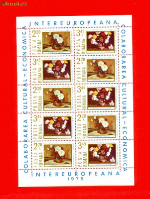 RO-78=ROMANIA COLABORAREA 1975 Colita de 10 timbre MNH(**) foto