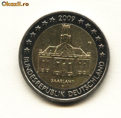 2 euro comerativ,Castele Saarland, germania ,2009 foto