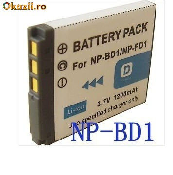 BATERIE acumulator 1200 mAh NP-BD1 NP-FD1 NP-FD1 DSC-T2 DSC-T70 DSC-T75 DSC-T200 T77 T300 T500 foto