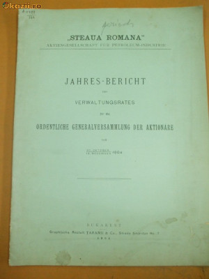 Jahres Bericht, Steaua Romana, Bukarest 1904 foto