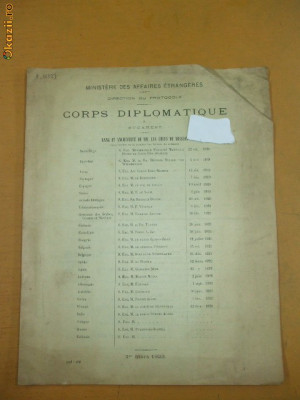 Corps diplomatique a Bucarest 1923 foto