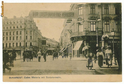 2421 - BUCURESTI, Victoriei Ave. - old postcard, CENSOR real FOTO - used - 1918 foto