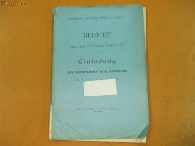 Autorisierte Deutsche Schule zu Galatz 1896 foto