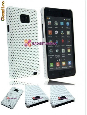 husa alba mesh antiradiatii samsung galaxy s2 i9100 + folie protectie ecran + expediere gratuita foto