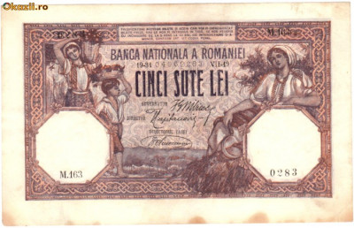 * Bancnota 500 lei 1919 foto