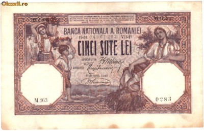 * Bancnota 500 lei 1919 foto