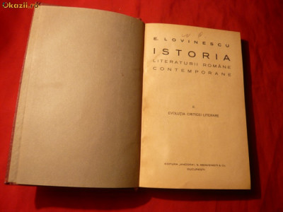 E.Lovinescu - Ist.Lit. - Evolutia Criticei Literare -I.Ed. 1926 foto