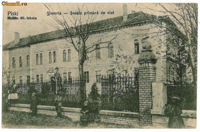 1685 - SIMERIA, Hunedoara, High School - old postcard - used - 1924 foto