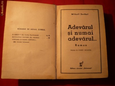 M.Sorbul - Adevarul si numai adevarul -I Ed. 1936 foto