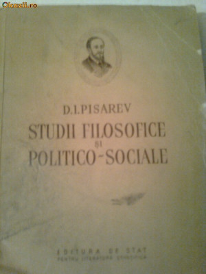 STUDII FILOSOFICE SI POLITICO-SOCIALE ~ D.I.PISAREV foto