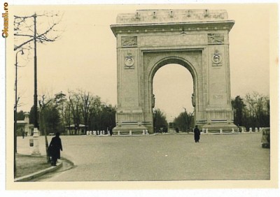 232 - BUCURESTI, Arcul de Triumf - old postcard, real FOTO - 1926 - 9,5/6,5 cm foto