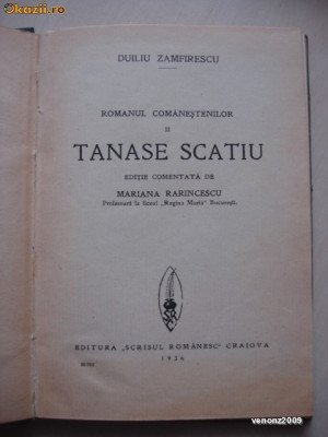 DUILIU ZAMFIRESCU - TANASE SCATIU {1936} foto