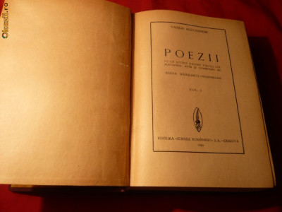 V. Alecsandri - Poezii 1940 vol1si2 -comentate de E.Radulescu -Pogoneanu foto