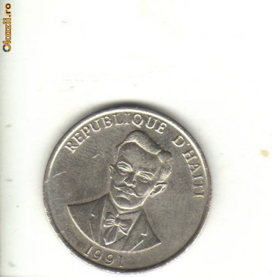 bnk mnd Haiti 20 centimes 1991 , personalitati foto