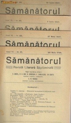 8 Reviste SAMANATORUL pe 1907 (numere consecutive) foto
