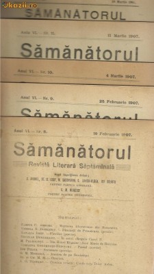9 Reviste SAMANATORUL pe anul 1907 (numere consecutive) foto